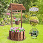 VINGLI Wooden Wishing Well Outdoor Planters, Well Covers - Image 6