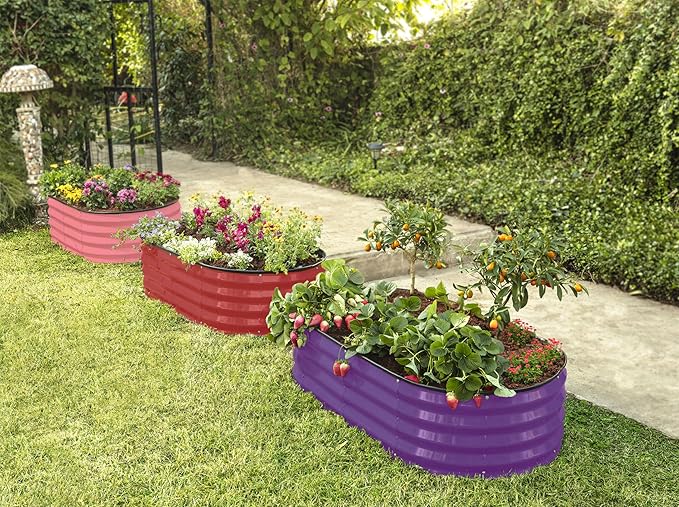 Plant & Plot Galvanized Raised Garden Beds Outdoor // 4×2×1 ft Planter Raised - Image 6