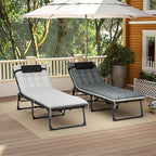 Outsunny Chaise Lounge Chair Outdoor Set of 2, 5-Position Adjustable Outdoor - Image 9
