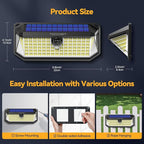 TECKNET 4200Lm 416 LED Solar Lights Outdoor Waterproof, 300° Angle & 3 Lighting - Image 7