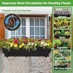 Riare 4 Pack 24 Inch Black Fabric Window Box Liners- Felt Square Trough Planter - Image 6