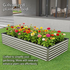 8x4x1.5FT Galvanized Raised Garden Bed, Vegetable Boxes-Rectangle Metal Flower - Image 7