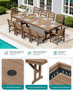 SERWALL 11 Piece Outdoor Dining Set - Image 3