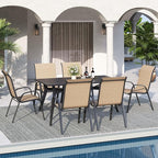 Patio Dining Chair Set of 6, Outdoor Stackable Dining Chairs High Back - Image 2
