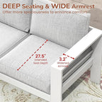 Solaste Outdoor Couch Aluminum Patio Furniture Sofa, 3-Seat All-Weather Metal - Image 3