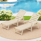 LUE BONA Outdoor Chaise Lounge Chairs Set of 2, HDPS Chaise Lounger, 5 by LUEBONA