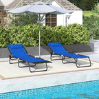 Outsunny Folding Chaise Lounge Chair Set of 2, Patio Sun Tanning Chair - Image 7