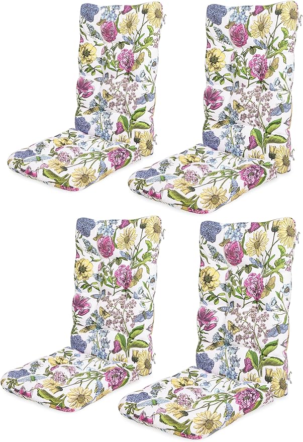 SERWALL HDPE Outdoor Rocking Chair Cushion Set of 4, Memory Foam Cushion by SERWALL