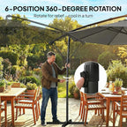Outsunny 10 ft Offset Patio Umbrella - Image 5