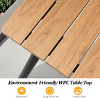 70" Patio Outdoor Dining Table for 4-6, Weather-Resistant Wood-Grain Top - Image 4
