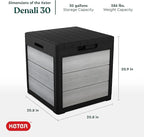 Keter Denali 30 Gallon Resin Outdoor Storage Box and Patio Furniture Side Table - Image 3