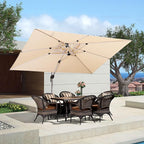 PURPLE LEAF 9' X 12' Patio Umbrella Outdoor Rectangle Umbrella Large Cantilever - Image 2