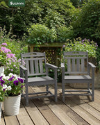 Patio Chairs Set of 2, HDPE Outdoor Dining Chairs - Image 8