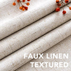 H.VERSAILTEX Primitive Linen Curtains 100% Blackout Curtain Drapes Burlap - Image 4