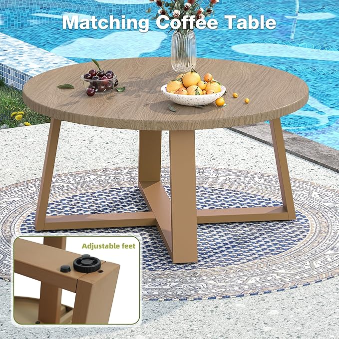 Outdoor Patio Furniture Set, 5 Pieces Modern Metal Patio Conversation Set - Image 6
