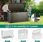 YITAHOME XXL 230 Gallon Large Deck Box, Outdoor Storage - Image 8