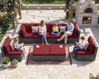 NICESOUL 8 Piece Modern Patio Couch Set, 29.3'' High Back Oversized Wicker - Image 3
