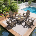 SERWALL HDPE Patio Coffee Table, Rectangle Outdoor Coffee Table, All Weather - Image 12