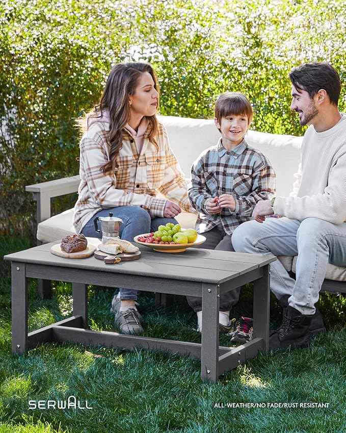SERWALL HDPE Patio Conversation Set, 6-piece Sectional Outdoor Furniture Set - Image 9
