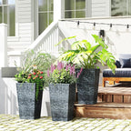 Outsunny Tall Planters for Outdoor Plants Set of 3, 24 in Taper Planters - Image 2