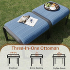 HOMREST Metal Outdoor Ottoman, 2-Piece Aluminum Footstool w/Removable Cushion - Image 6