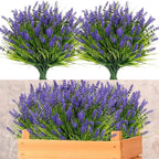 ZINHO 24 Bundles Artificial Flowers Outdoor, Faux Lavender Flowers by ZINHO