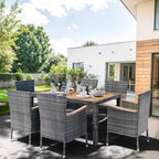 Shintenchi 7 Piece Patio Dining Set, Wicker Patio Conversation Set - Image 6