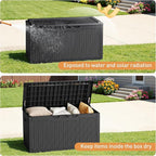 Greesum 100 Gallon Resin Deck Box Large Outdoor Storage Boxes - Image 4