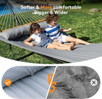 Double Hammock with Spreader Bar & Pillow, Portable 500lbs Capacity - Image 4