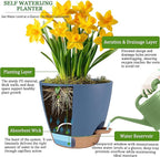 Self Watering Pots for Inoor Ourdoor Plants 10/9/8/7/6.5 Inch Plastic Planters - Image 7