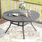VICLLAX Round Patio Table with Adjustable Umbrella Hole - Image 2