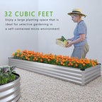 12x2x1FT Galvanized Raised Garden Bed Kit, Vegetable Boxes-Rectangle Metal - Image 5