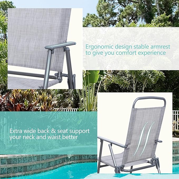 Vongrasig 6 Pieces Folding Patio Dining Set, All Weather Small Metal Outdoor - Image 3