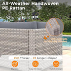 6-Seat Modular Patio Furniture Set – Outdoor Wicker Sectional Sofa - Image 4