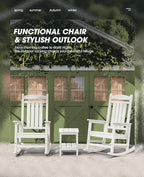 KINGYES HDPE Patio Rocking Chair Set of 4, Outdoor Rocking Chairs Porch Rocker - Image 6
