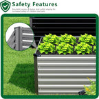 8x4x2FT Galvanized Raised Garden Bed Kit, Vegetable Plant Boxes-Rectangle Metal - Image 6