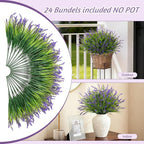 24 Pcs Artificial Faux Plants for Outdoor Spring Decoration, Fake Monkey Grass - Image 4