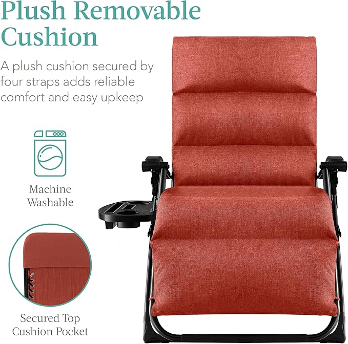 Best Choice Products Oversized Zero Gravity Chair, Folding Outdoor Patio - Image 3