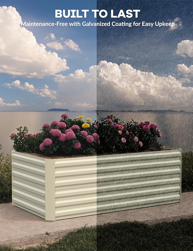 GarveeLife 2pcs 8x4x2 ft Galvanized Raised Garden Bed, Rust-Resistant Raised - Image 2