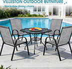 Outdoor Stackable Chairs Set of 4, Stacking Patio Chairs - Image 7