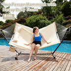 Two Person Hammock with Stand for Outside Heavy Duty, Outdoor Patio Hammock - Image 3
