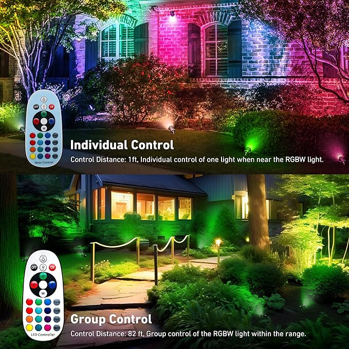 Halloween Christmas Outdoor Spotlights, 12W RGBW Colors Changing Landscape - Image 4