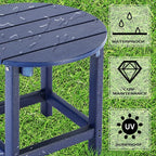 LZRS Round Adirondack Patio Side Table End Table, Outdoor Side Tables - Image 4
