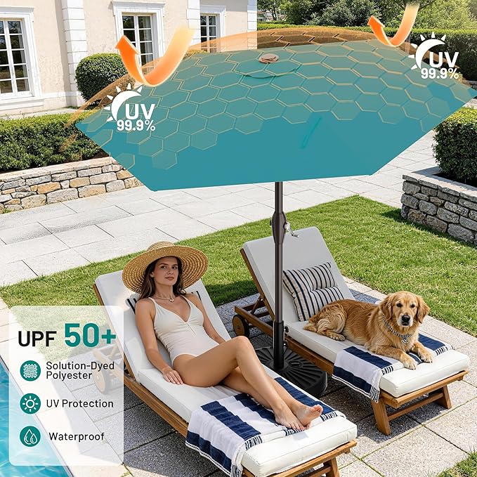 AreShark 7.5FT Patio Umbrella Table Market Umbrella - Image 4