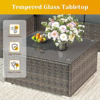 5 Piece Outdoor Patio Sectional Furniture Set, Weather Resistant Rattan Outside - Image 6
