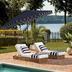 SAFAVIEH 9ft Outdoor Patio Umbrella, Auto Crank Tilt, UV Resistant - Image 8