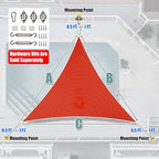 Amgo Custom Size 6' x 6' x 6' Red Triangle Sun Shade Sail UPF50+ AGTAPRT12 - Image 8