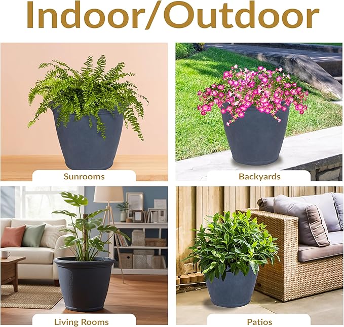 Sunnydaze 24-Inch Anjelica Large Plastic Pot - Image 6