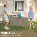 Devoko 120 Gallon Deck Box Resin Outdoor Storage Box Waterproof - Image 2