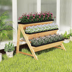 Giantex 3-Tier Vertical Raised Garden Bed, Wood Elevated Planter Box - Image 3
